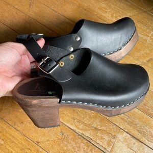 Lotta From Stockholm Black Leather Clogs
